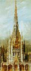 Hans Makart Famous Paintings - Gotische Grabkirche St. Michael, Turmfassade